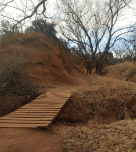 Palo Duro Canyon State Park 7 A wooden bridge crosses a small stream